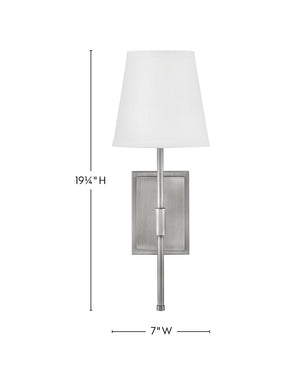 Taen 7" Medium Single Light Sconce, Antique Nickel