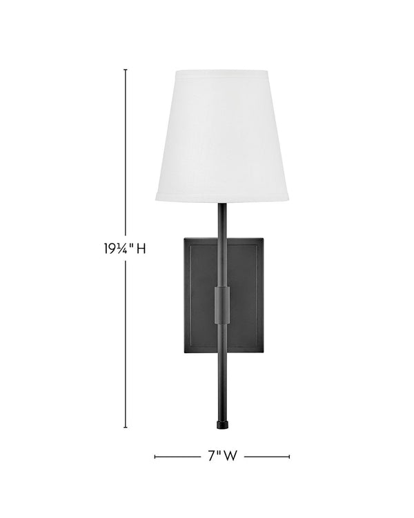 Taen 7" Medium Single Light Sconce, Black