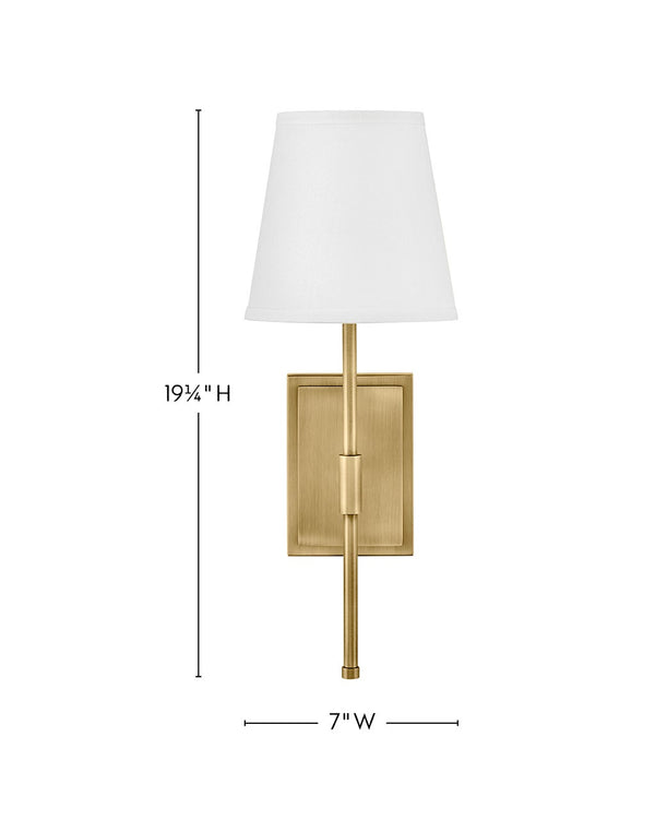 Taen 7" Medium Single Light Sconce, Lacquered Brass