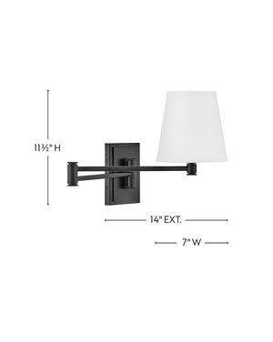 Taen 11" Medium Single Light Sconce, Black