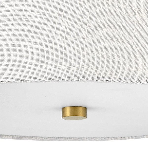 Taen 14" Two Lights Medium Flush Mount, Lacquered Brass