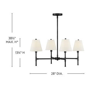 Taen 28" Four Lights Medium Single Tier, Black