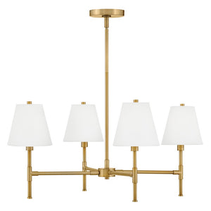 Taen 28" Four Lights Medium Single Tier, Lacquered Brass