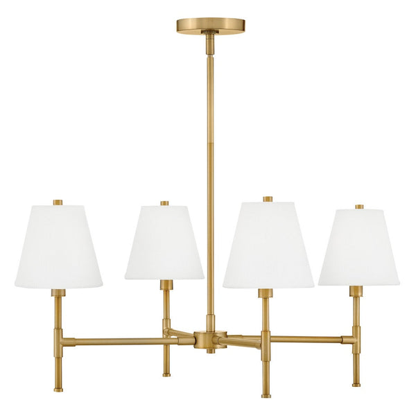 Taen 28" Four Lights Medium Single Tier, Lacquered Brass