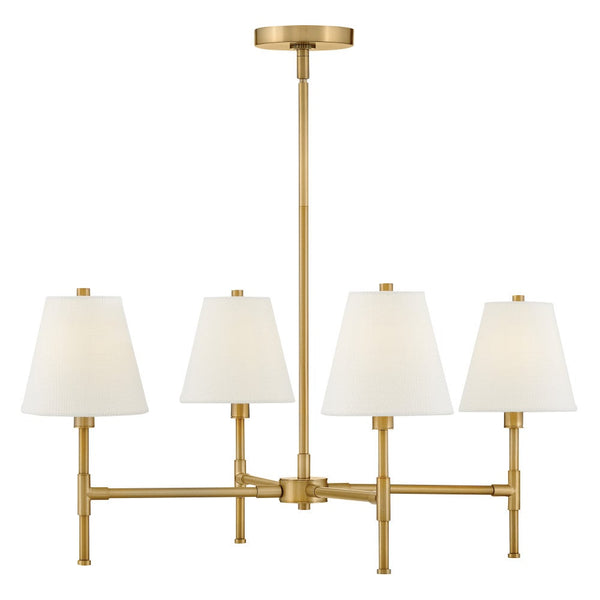 Taen 28" Four Lights Medium Single Tier, Lacquered Brass