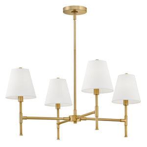 Taen 28" Four Lights Medium Single Tier, Lacquered Brass