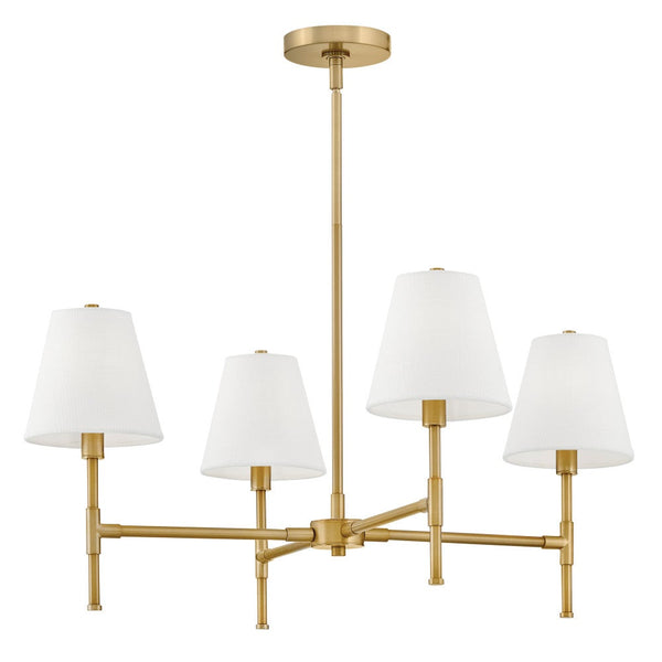 Taen 28" Four Lights Medium Single Tier, Lacquered Brass