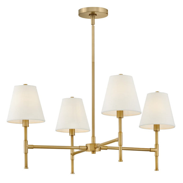 Taen 28" Four Lights Medium Single Tier, Lacquered Brass