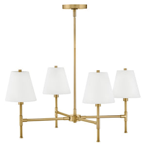 Taen 28" Four Lights Medium Single Tier, Lacquered Brass