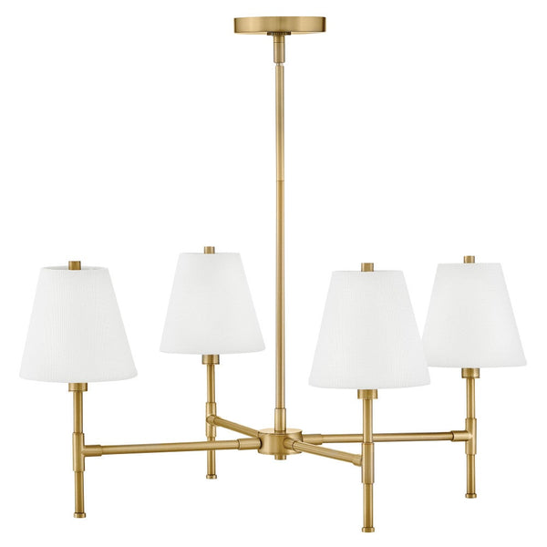 Taen 28" Four Lights Medium Single Tier, Lacquered Brass