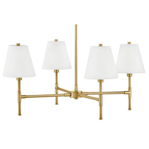 Taen 28" Four Lights Medium Single Tier, Lacquered Brass