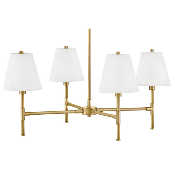 Taen 28" Four Lights Medium Single Tier, Lacquered Brass