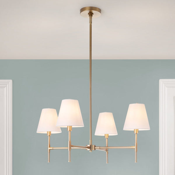 Taen 28" Four Lights Medium Single Tier, Lacquered Brass