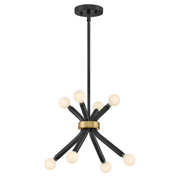 Rason 12" Eight Lights Small Convertible Pendant, Black