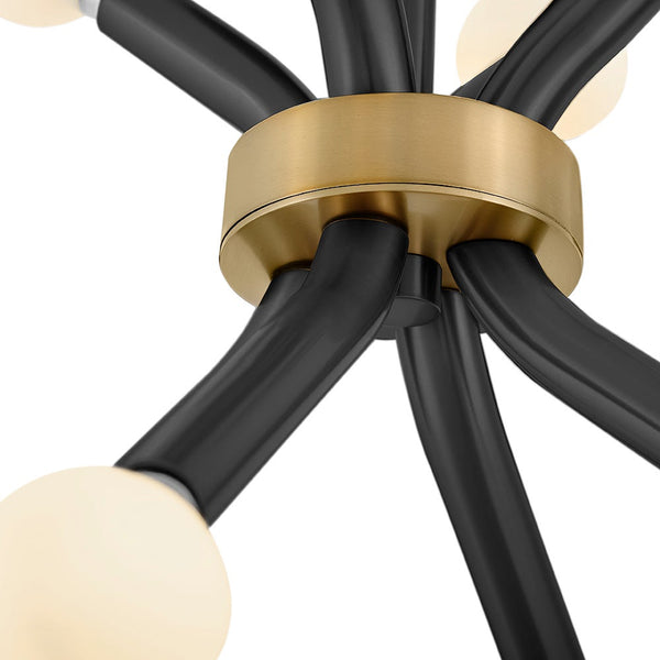 Rason 12" Eight Lights Small Convertible Pendant, Black