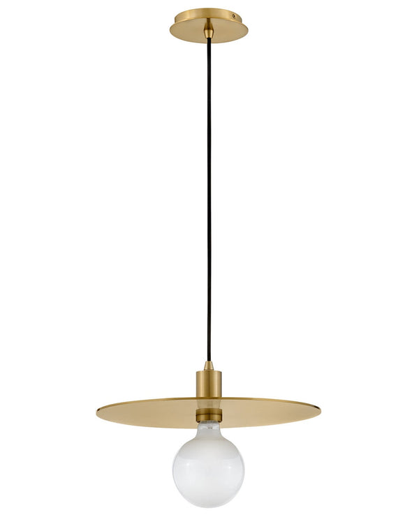 Hawyn 15" One Light Medium Convertible Pendant, Lacquered Brass