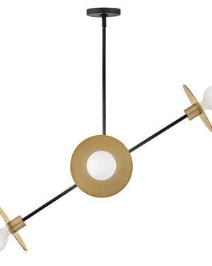 Hawyn 36" Four Lights Medium Mobile Single Tier, Lacquered Brass