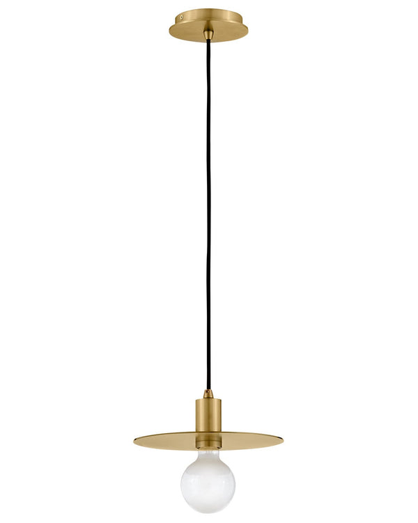 Hawyn 10" One Light Small Convertible Pendant, Lacquered Brass