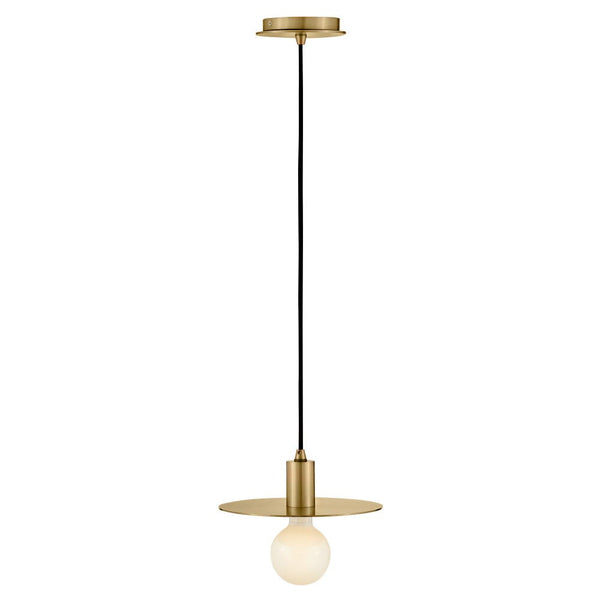 Hawyn 10" One Light Small Convertible Pendant, Lacquered Brass