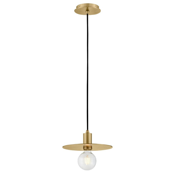 Hawyn 10" One Light Small Convertible Pendant, Lacquered Brass