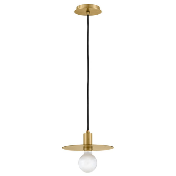 Hawyn 10" One Light Small Convertible Pendant, Lacquered Brass