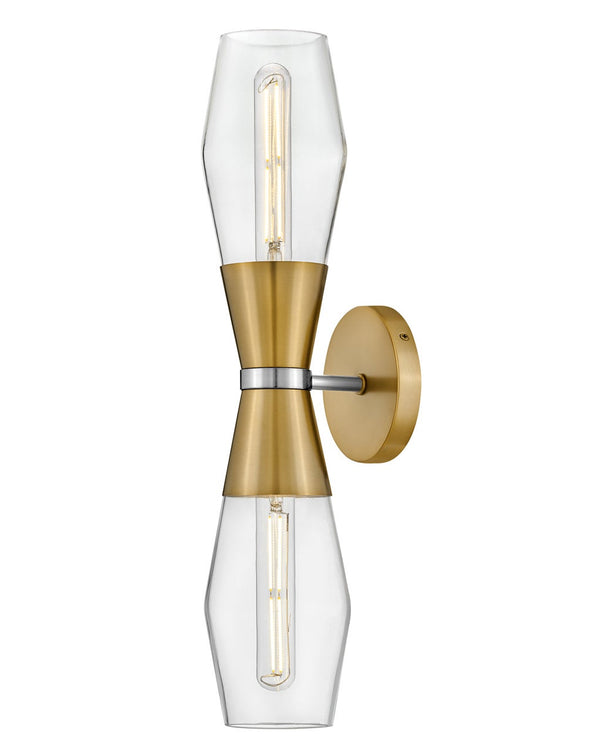 Elar 5" Two Lights Large Sconce, Lacquered Brass