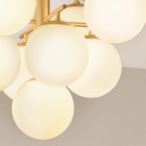 Daion 24" Nine Lights Large Flush Mount, Lacquered Brass
