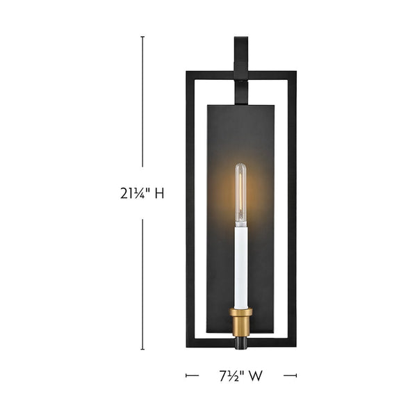 Xalen 7" Medium Single Light Sconce, Black