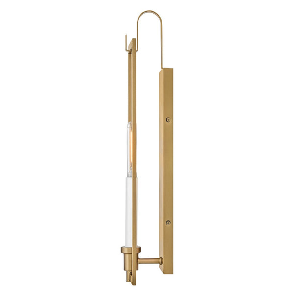 Xalen 7" Medium Single Light Sconce, Lacquered Brass
