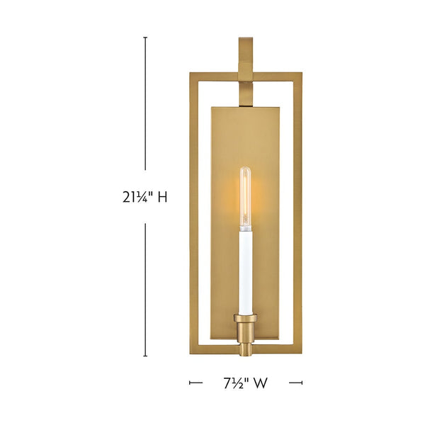 Xalen 7" Medium Single Light Sconce, Lacquered Brass