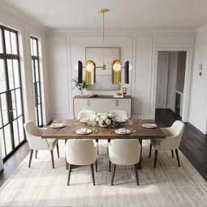 Kaar 30" Six Lights Medium Single Tier, Lacquered Brass / Black