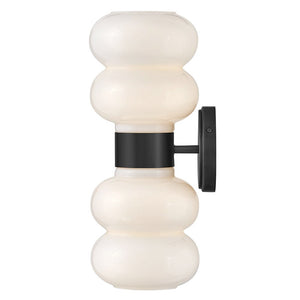 Joette 6" Two Lights Medium Sconce, Black