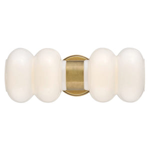 Joette 6" Two Lights Medium Sconce, Lacquered Brass