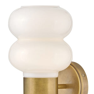 Joette 6" Two Lights Medium Sconce, Lacquered Brass