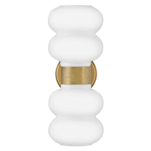 Joette 6" Two Lights Medium Sconce, Lacquered Brass