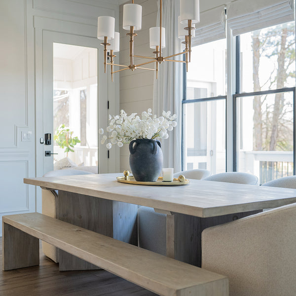 Aurora 48" Six Light Island Pendant, Aged Brass
