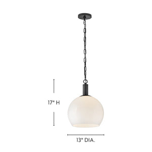Oawyn 13" One Light Medium Pendant, Black
