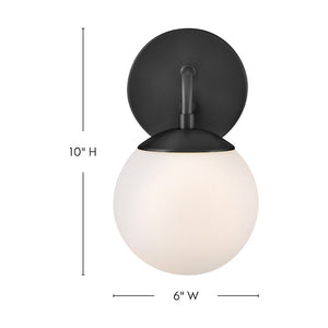 Daion 6" Medium Single Light Sconce, Black