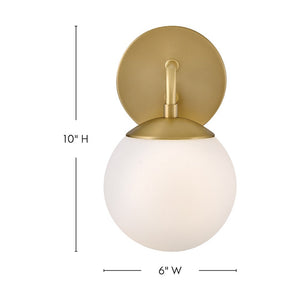 Daion 6" Medium Single Light Sconce, Lacquered Brass