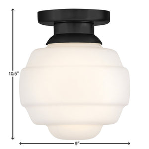 Joelle 9" One Light Extra Small Flush Mount, Black