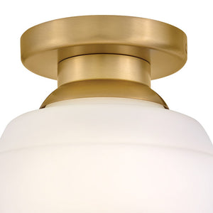 Joelle 9" One Light Extra Small Flush Mount, Lacquered Brass