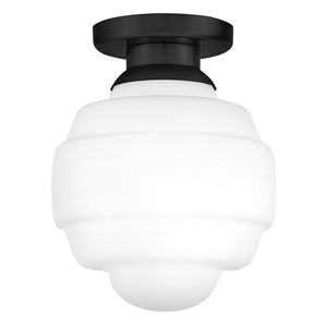 Joelle 12" One Light Small Flush Mount, Black