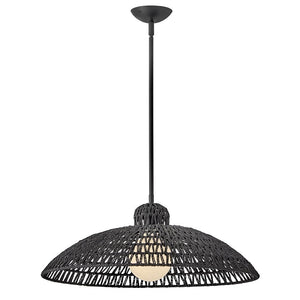 Invia 24" One Light Large Pendant, Black