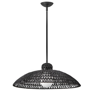 Invia 24" One Light Large Pendant, Black