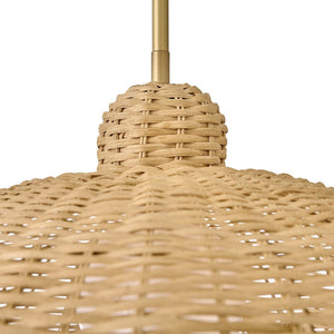 Invia 24" One Light Large Pendant, Lacquered Brass