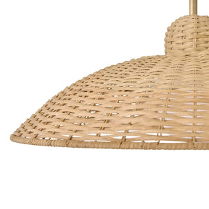 Invia 24" One Light Large Pendant, Lacquered Brass