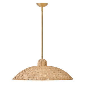 Invia 24" One Light Large Pendant, Lacquered Brass
