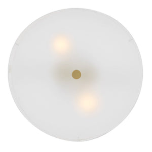 Xaiel 14" Two Lights Medium Semi-Flush Mount, Lacquered Brass
