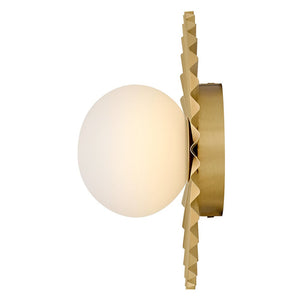 Fason 10" One Light Small Flush Mount, Lacquered Brass