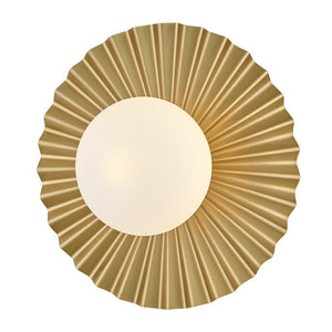 Fason 10" One Light Small Flush Mount, Lacquered Brass